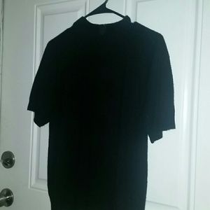 Black Short Sleave Mock Turtleneck